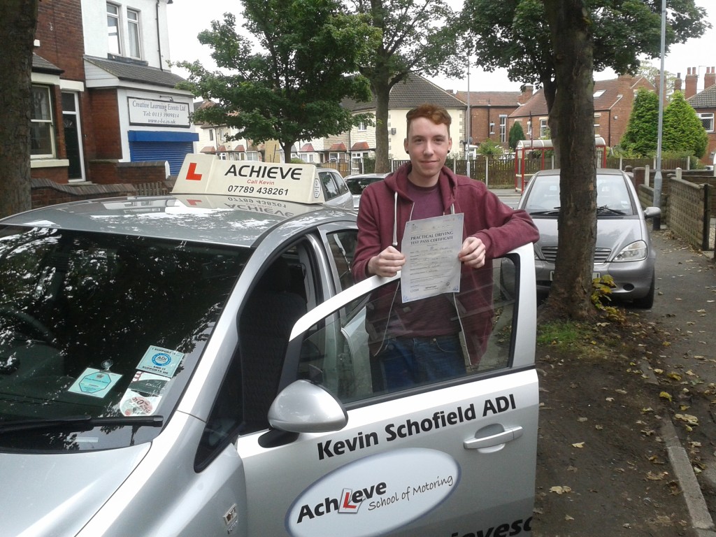 josh farley passes his driving test.