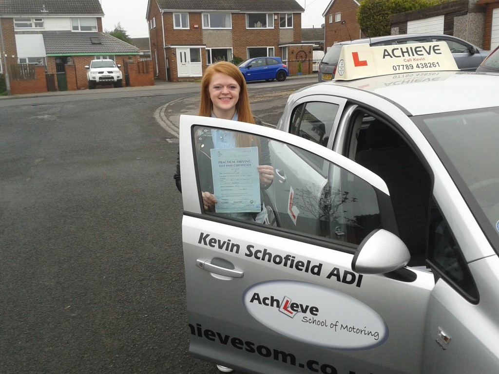 beth hogg passes her driving test.